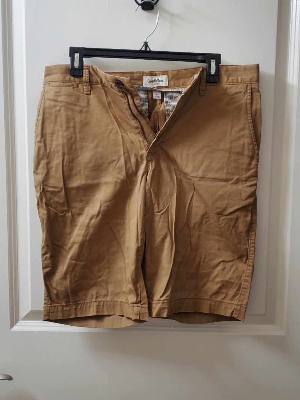 Goodfellow & Co Men's Flat Front Chino Shorts Khaki Tan Size 30